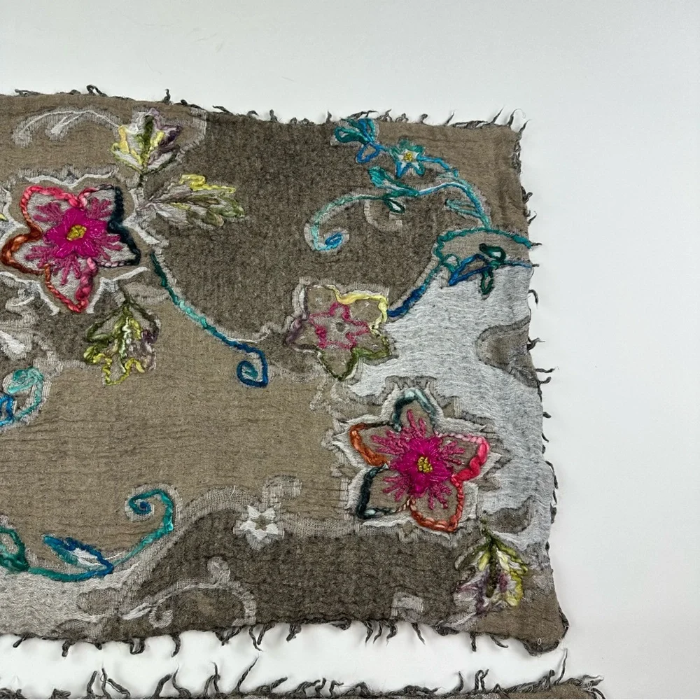 Soft Surroundings Artsy Floral Embroidered Unique Pillow Case Shams